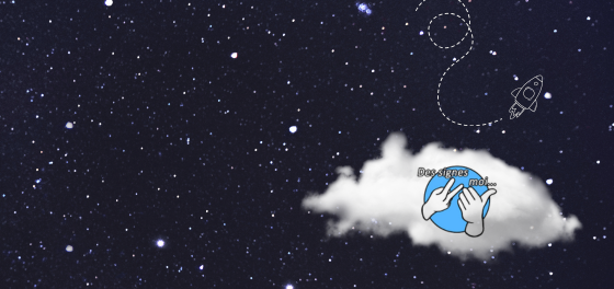 Illustration d'un article Planète client sur "Des signes moi" - fond étoile petit nuage sous le logo