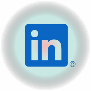 montage logo linkedin avec halo lumière